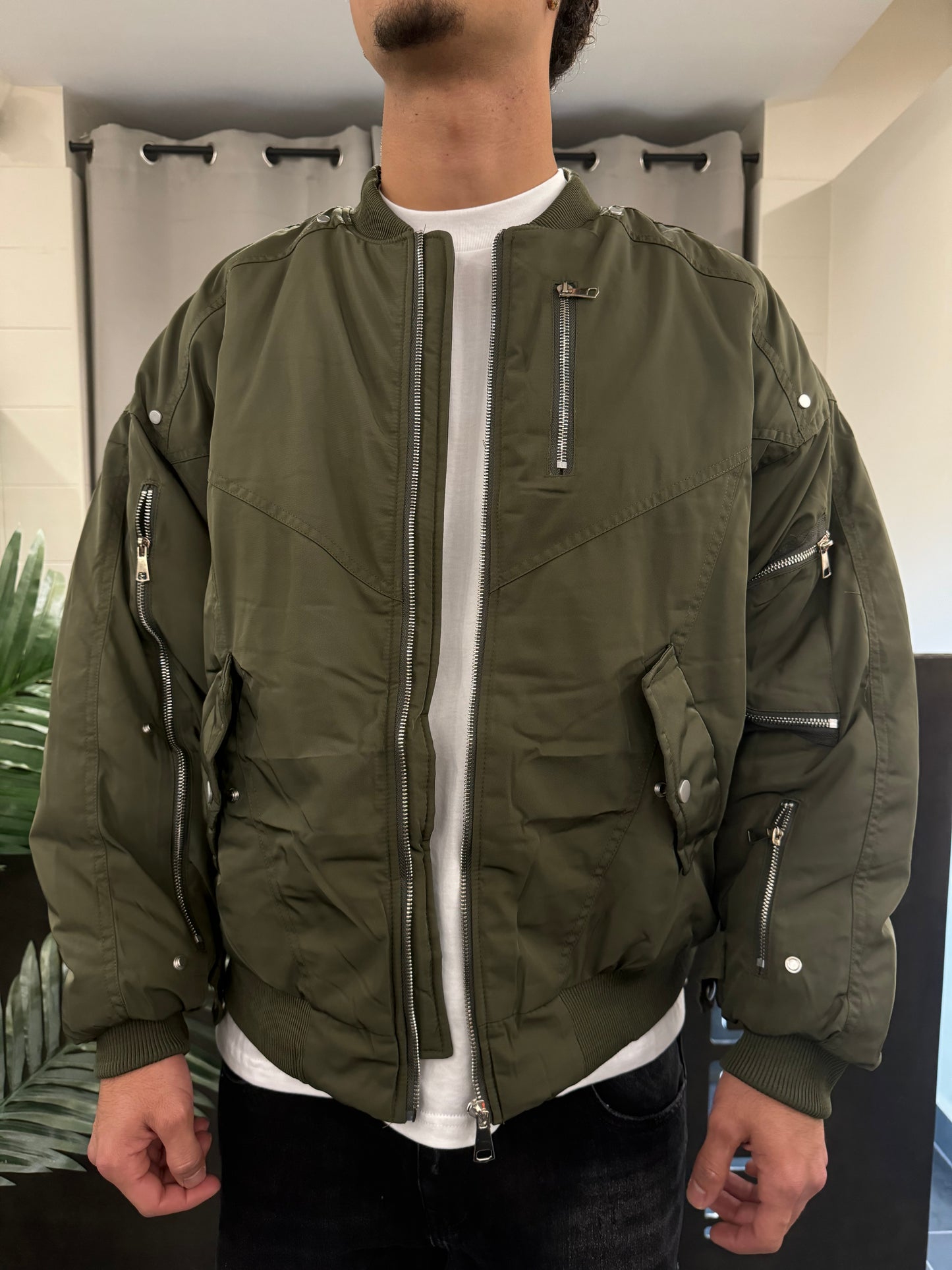 BOMBER ZIP GREEN