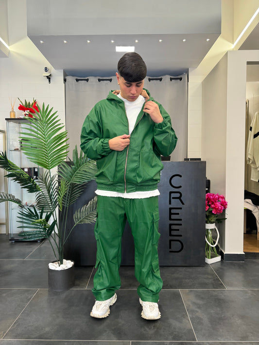 TRACKSUIT IN PELLE VERDE