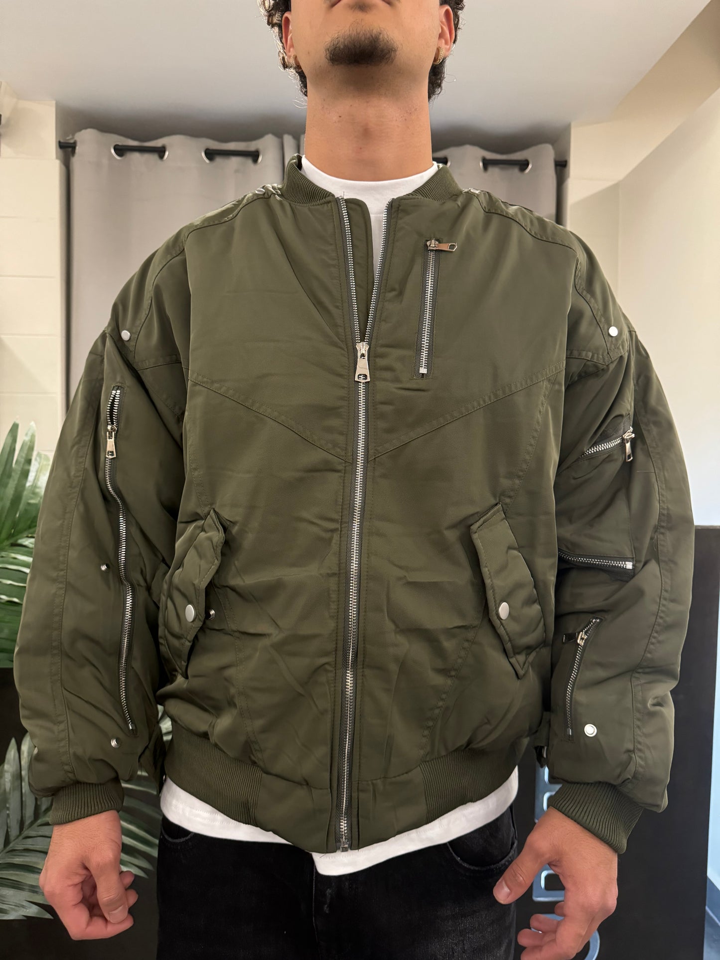 BOMBER ZIP GREEN